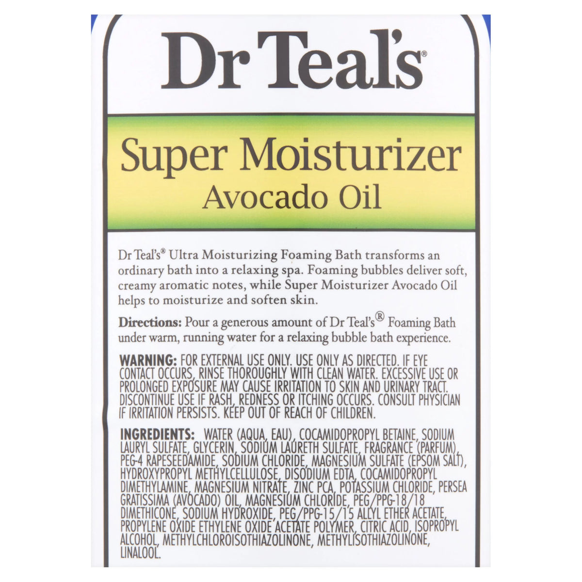Foaming Bubble Bath with Avocado Oil, 34 fl.oz. W12968