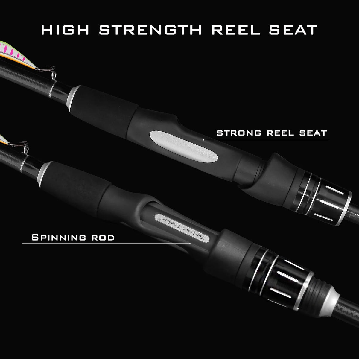 6'6" 2 pieces fast light spinning fishing rod D6875