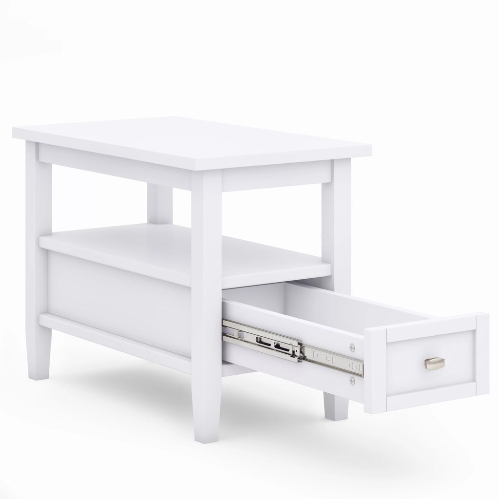 White Solid Wood Narrow Side Table G96261