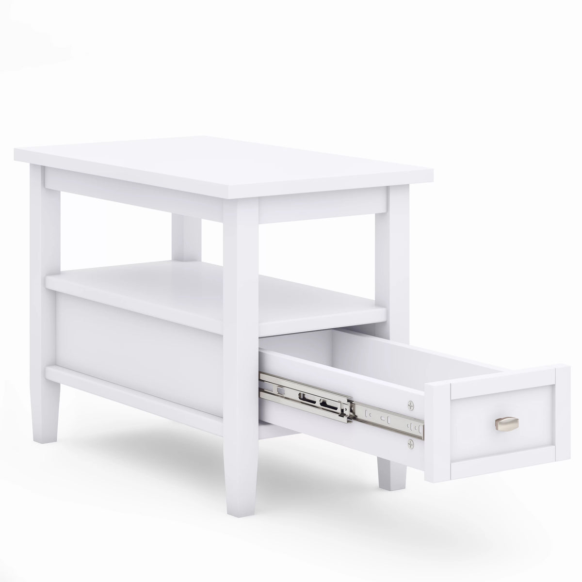 White Solid Wood Narrow Side Table G96261