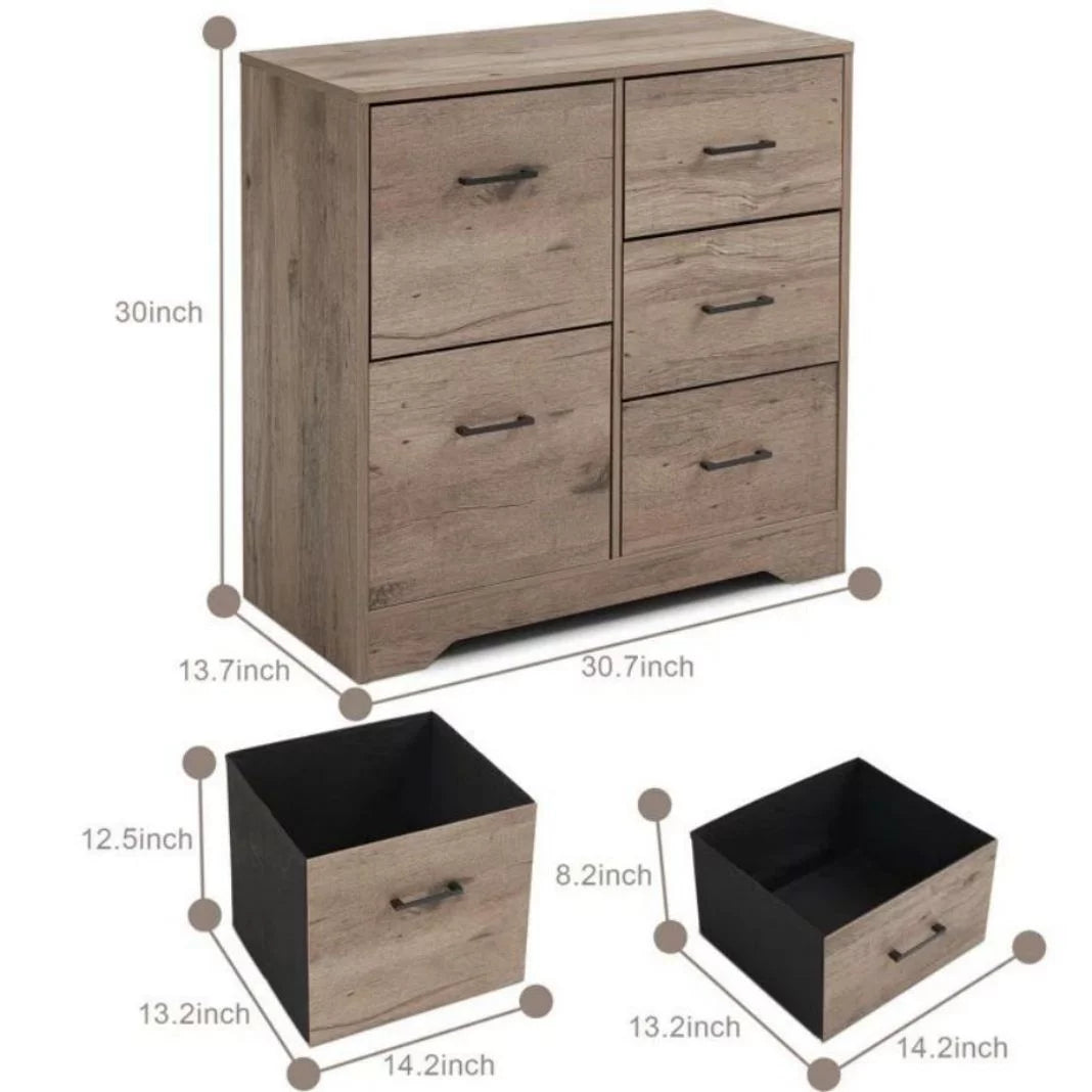 5 Drawer Brown Dresser X833111