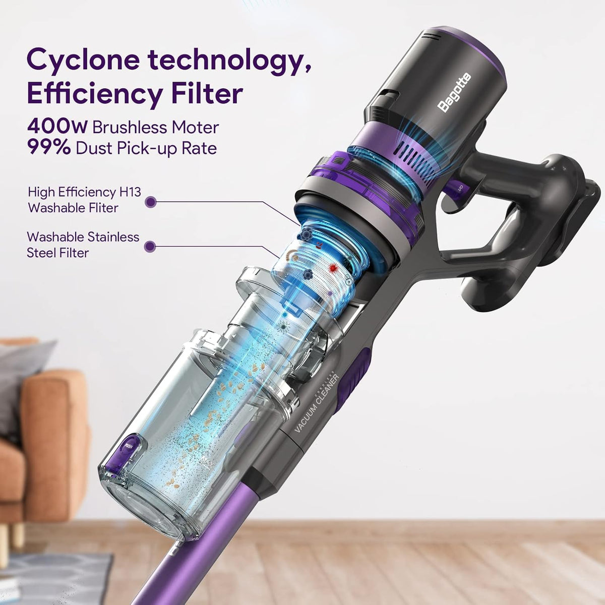 Cordless Stick Handheld Vacuum Cleaner I9008