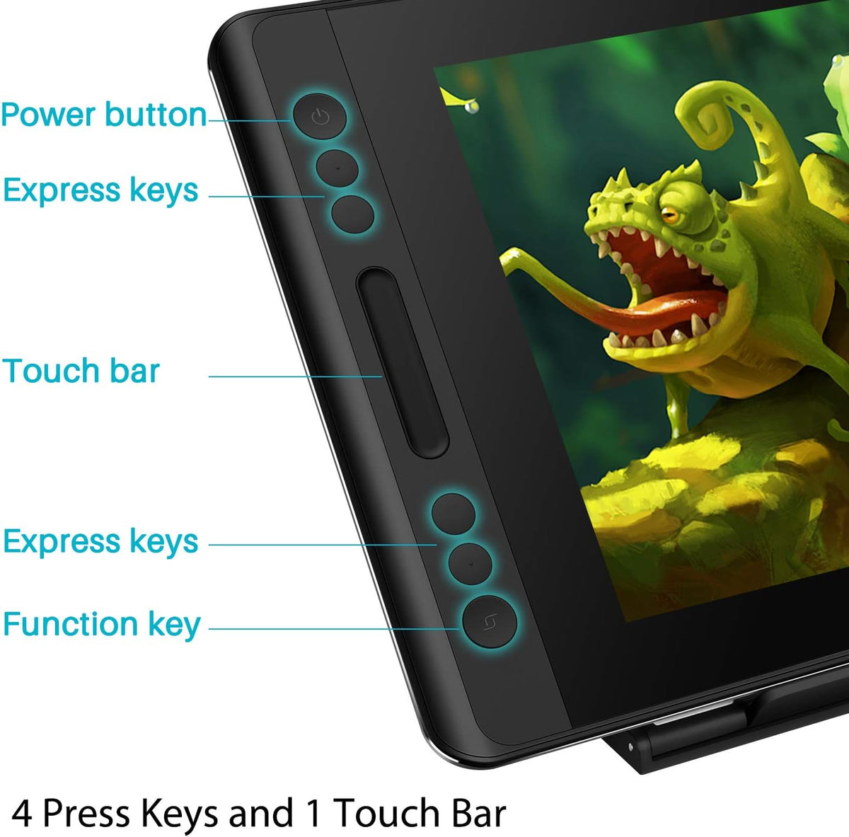 12 Drawing Tablet with Screen Graphics Monitor with Adjustable Stand N67863
