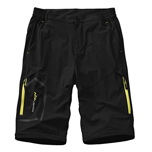 Mens Hiking Stretch Pants Convertible Quick Dry Lightweight Zip Off Outdoor Pants E6261