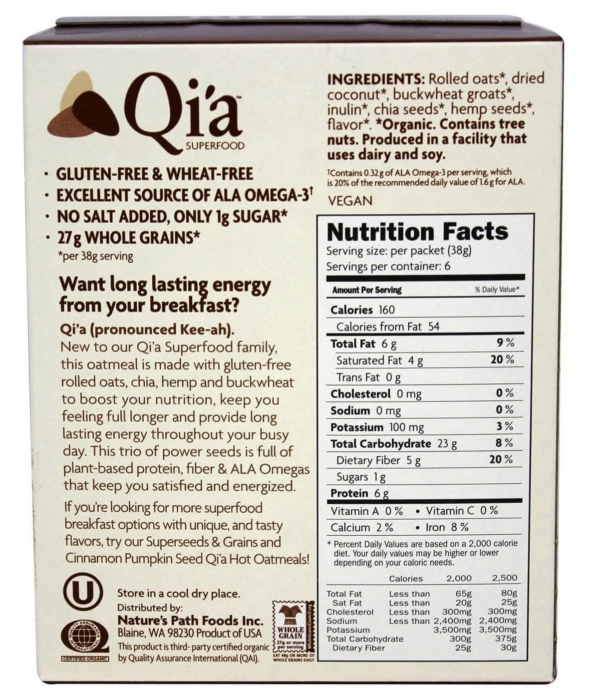 Oatmeal Coconut, 8 Ounce (Pack of 6) F13924
