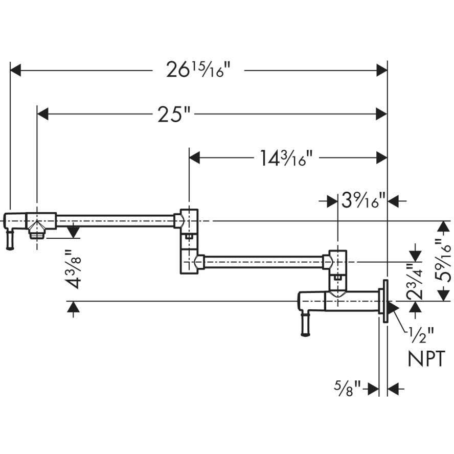Chrome Wall Mounted Pot Filler S805092
