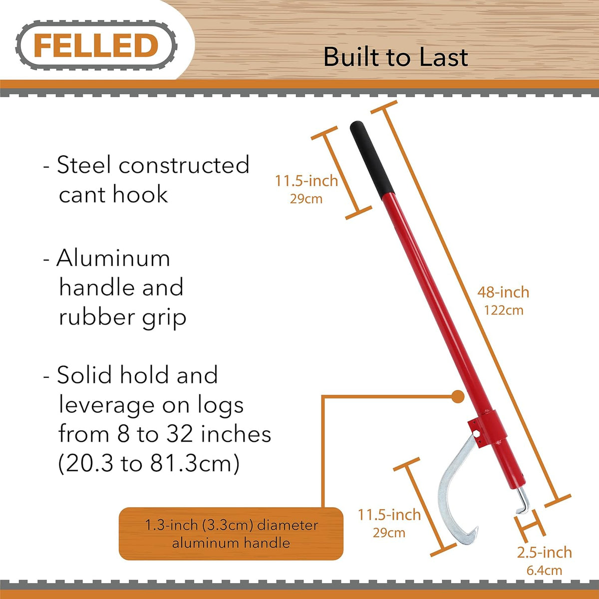 48in Log Cant Hook with Aluminum Handle H270
