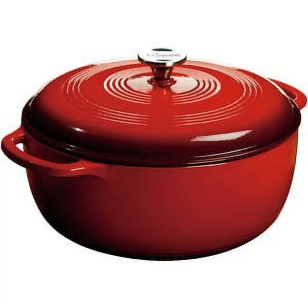 7.5 Quart Enameled Cast Iron Dutch Oven Red E540