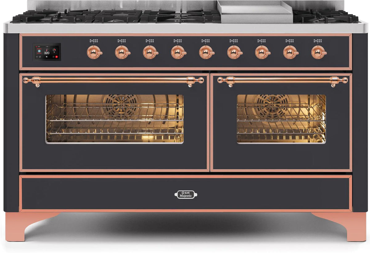 60 Dual Fuel Propane Gas Range Matte Graphite Copper Trim H539745