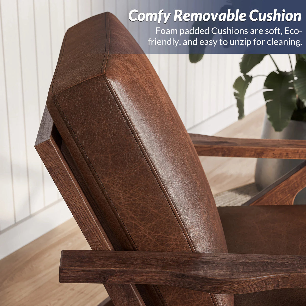 Brown Faux Leather Accent Chair L336