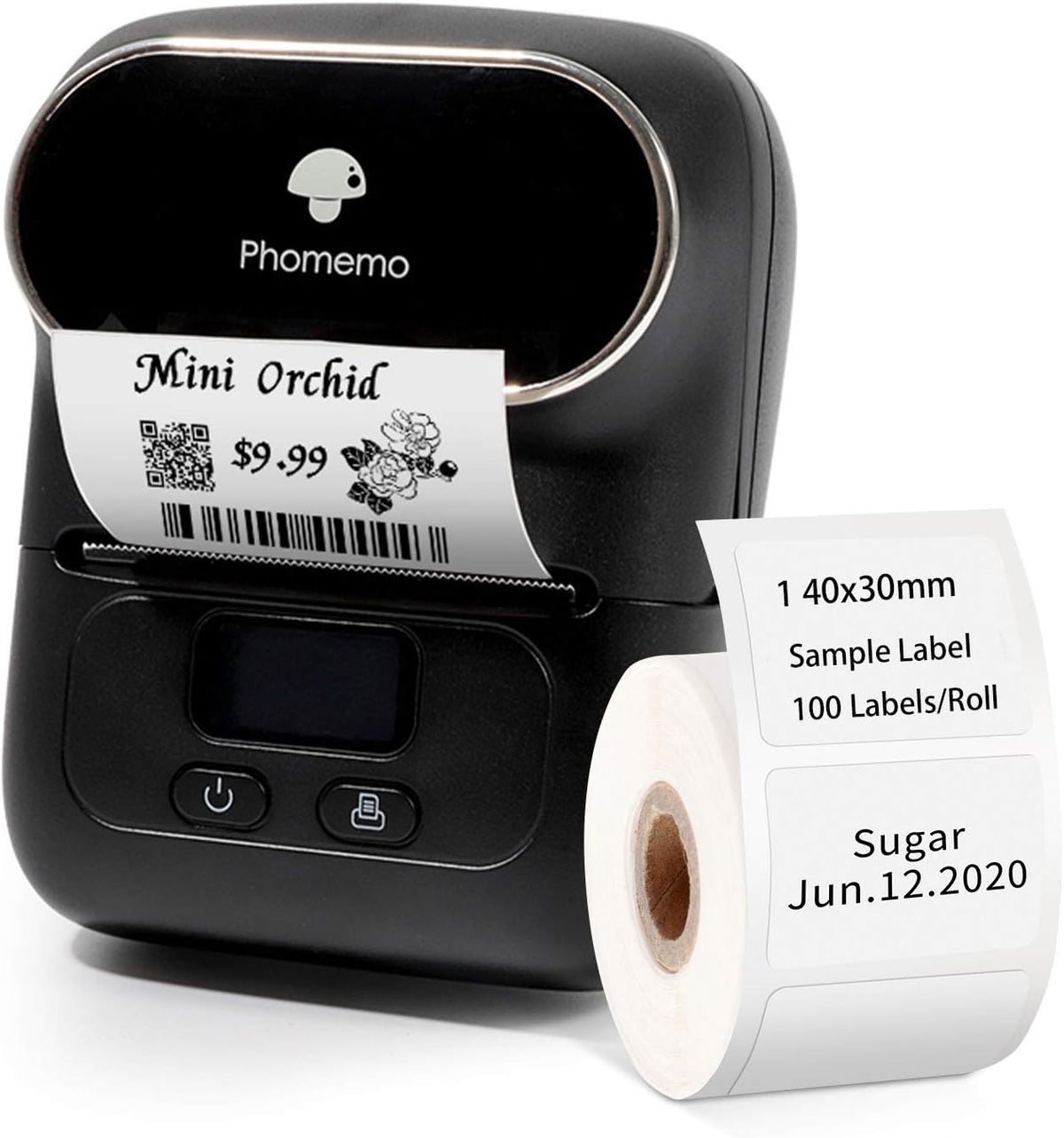Portable Bluetooth Thermal Mini Label Printer with 1 40×30mm Label Z5846