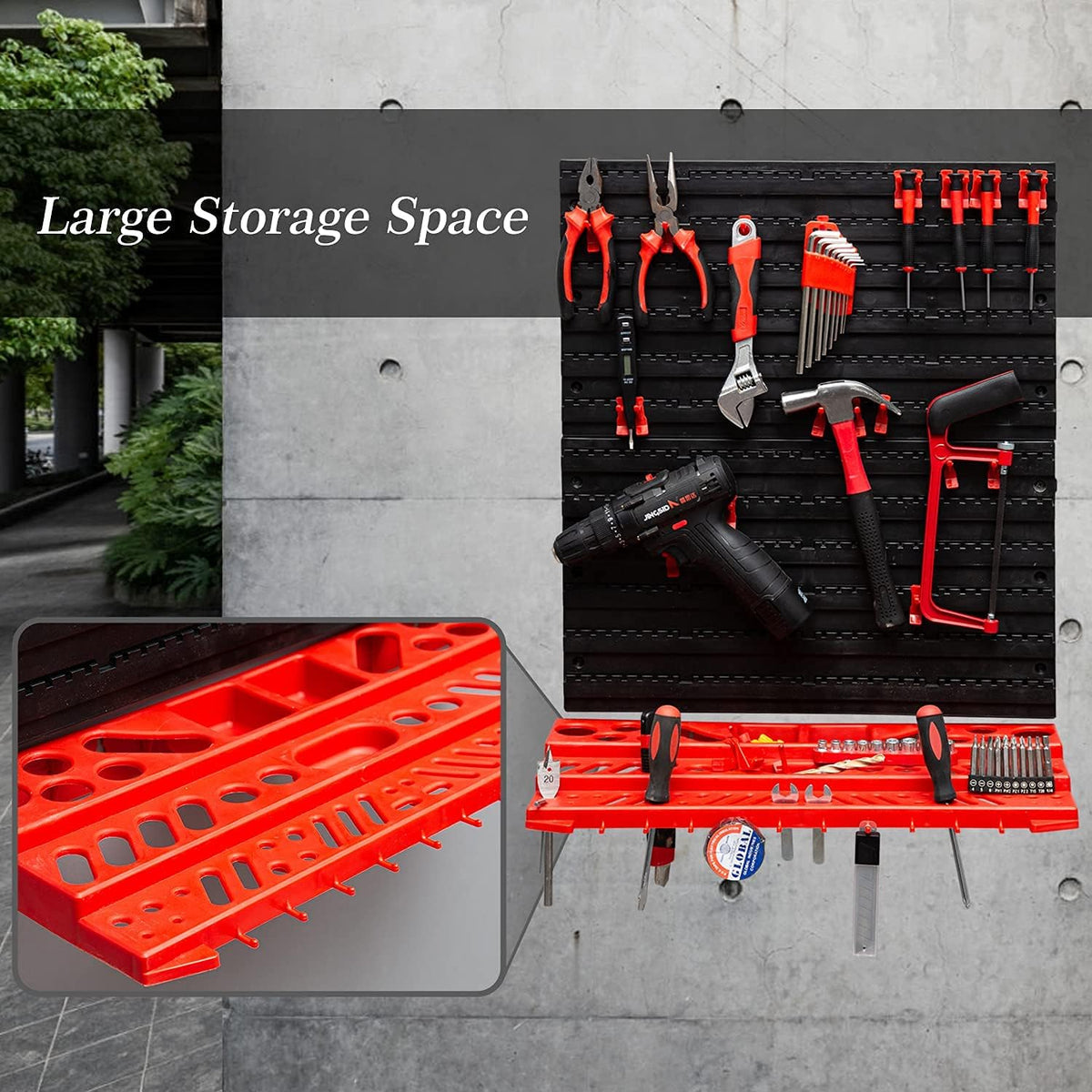 54-Piece Wall Mounted Pegboard Tool Organizer, Pack of 2 H150221