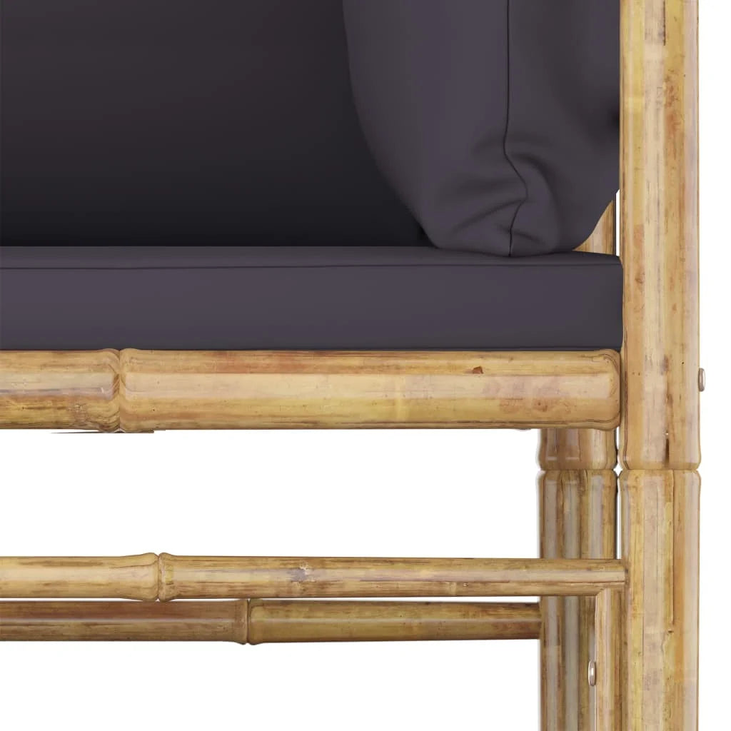 Dark Gray Bamboo Patio Corner Sofa K682