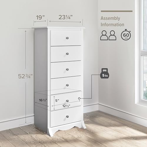 Black 6 Drawer Dresser C684