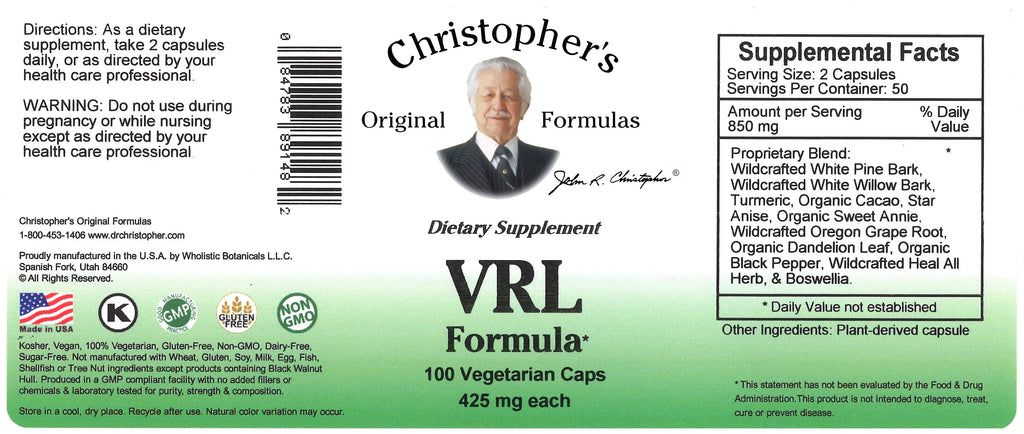 VRL Formula Capsule 100 ct. T8586