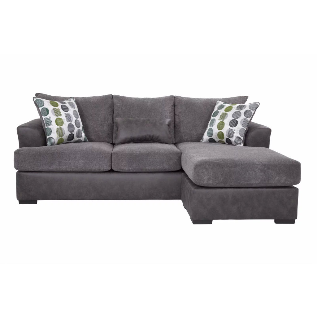 Dark Gray Modern Sofa with Chaise L900