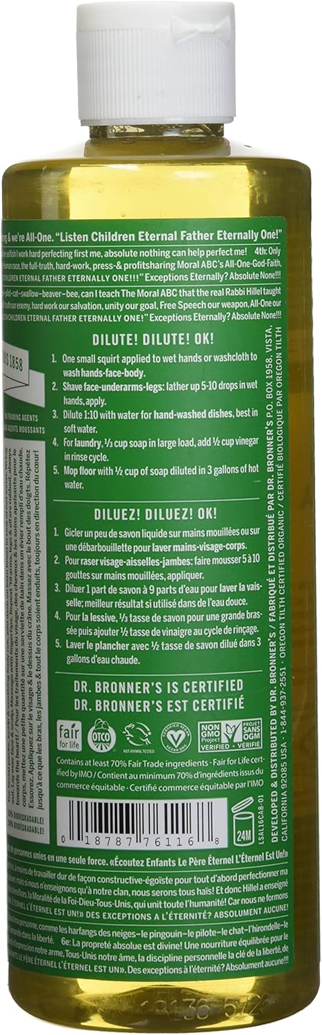 18-in-1 Hemp Almond Pure-Castile Liquid Soap, 1 Pound B977