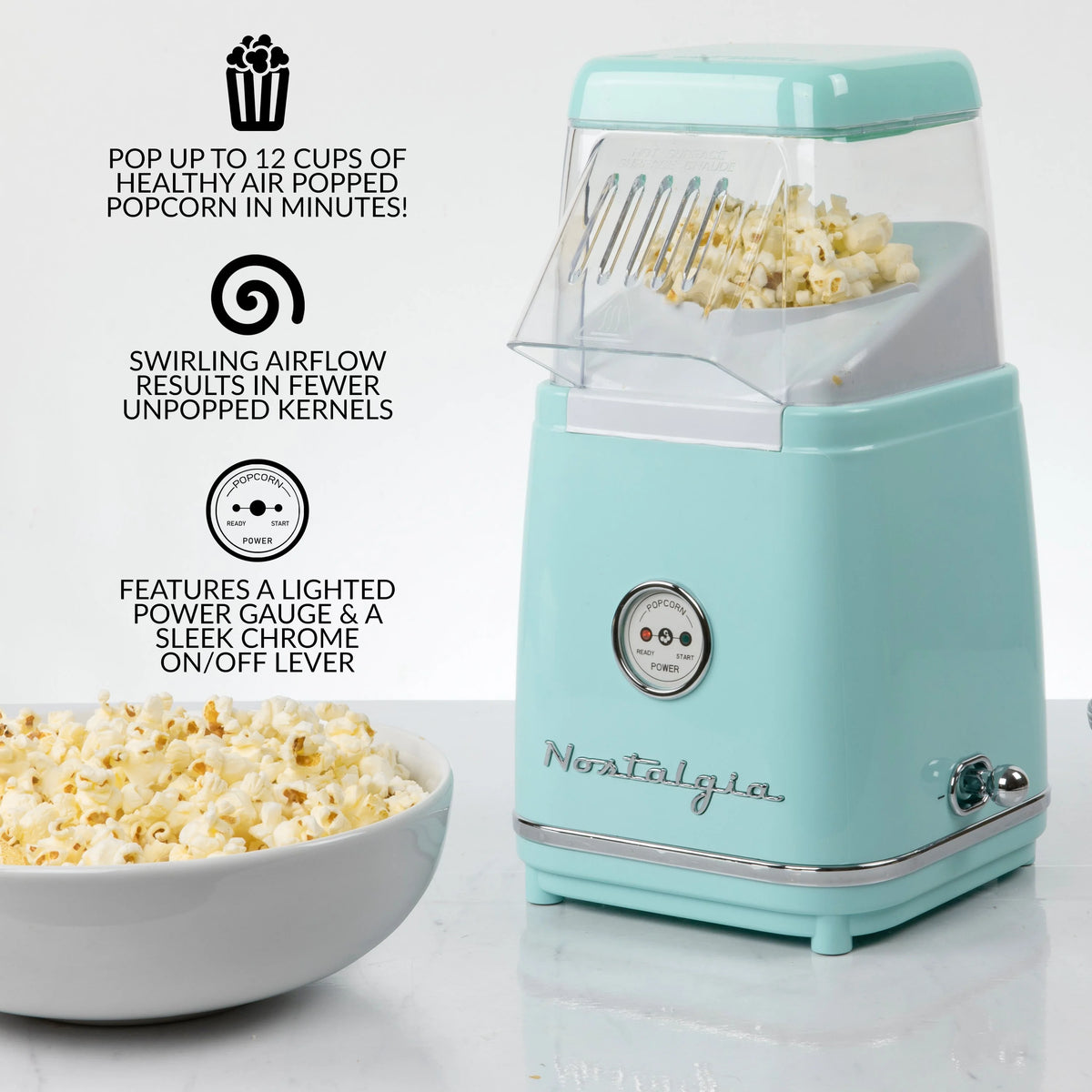 Retro 12-Cup Hot Air Popcorn Maker K4881