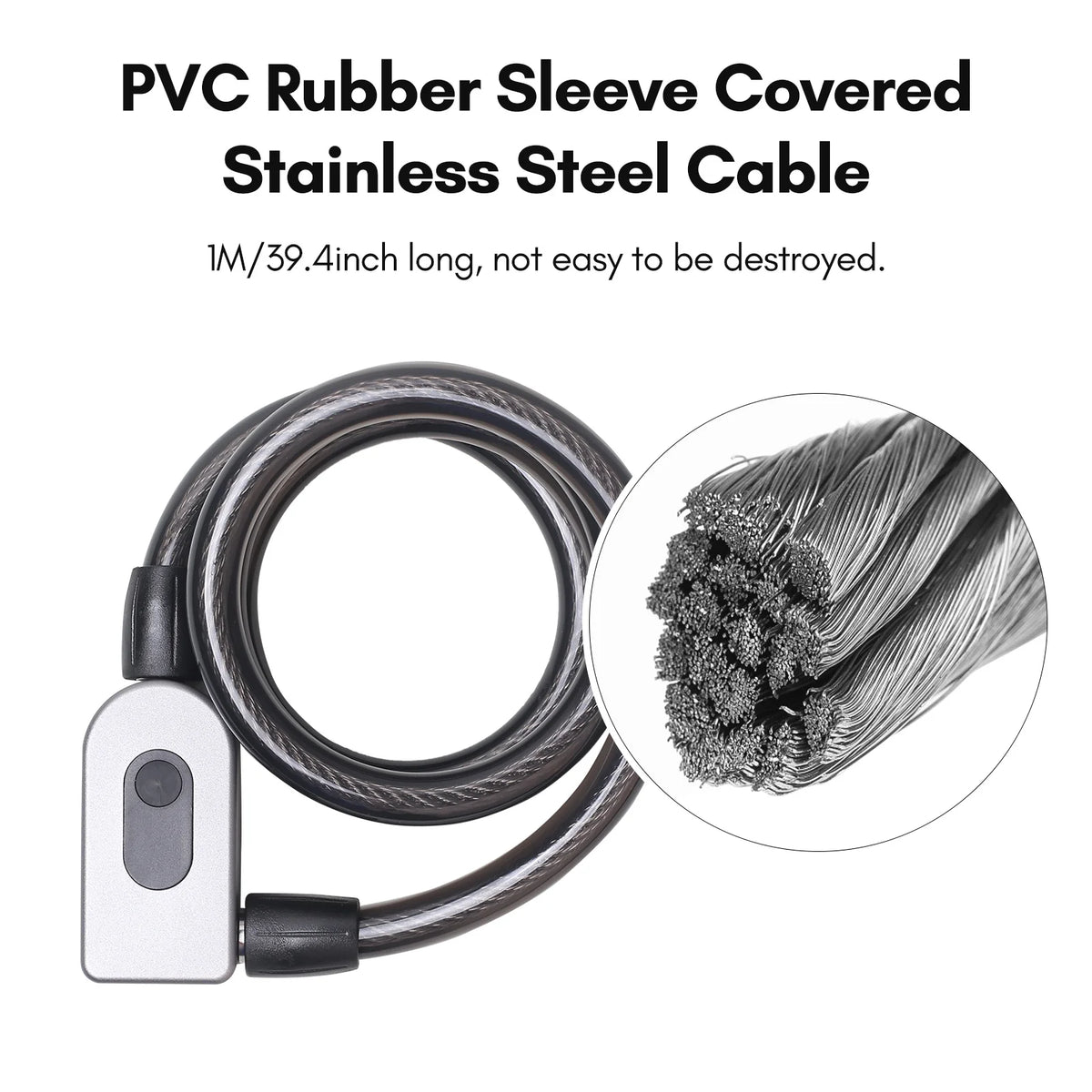 Keyless Cable Lock with Built-In Battery X6784