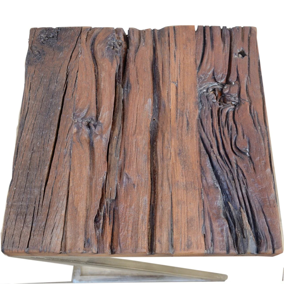 Wood Square Nesting Tables with Silver Base Z47250