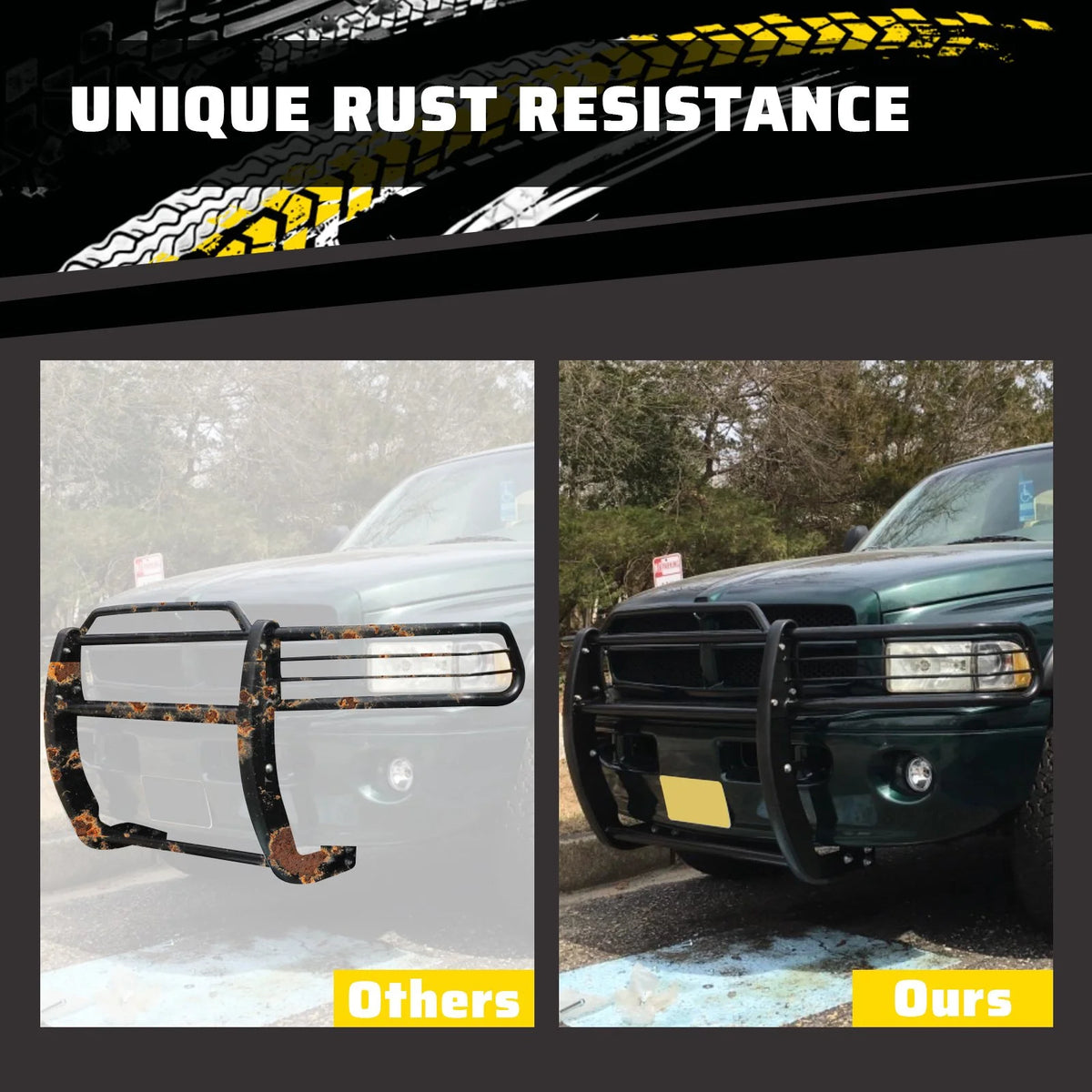 Black Steel Front Bumper Grille Guard V43464