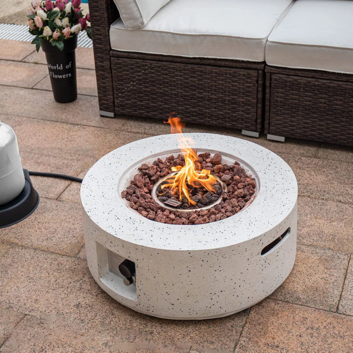 28-inch Round Propane Fire Pit Table Q3927