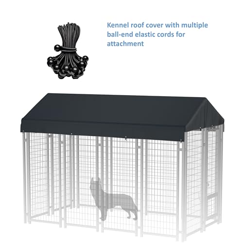 10' x 10' 600D Heavy Duty Waterproof Dog Kennel Top Cover Gray D73179