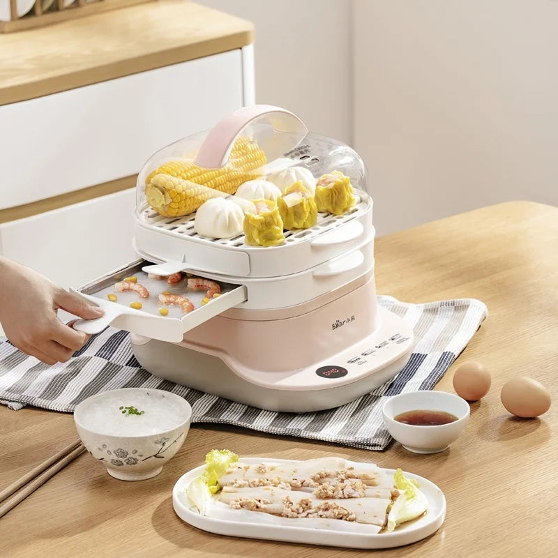 Rice Roll Maker 6 Functions Food Steamer Double Layer 3L H3776