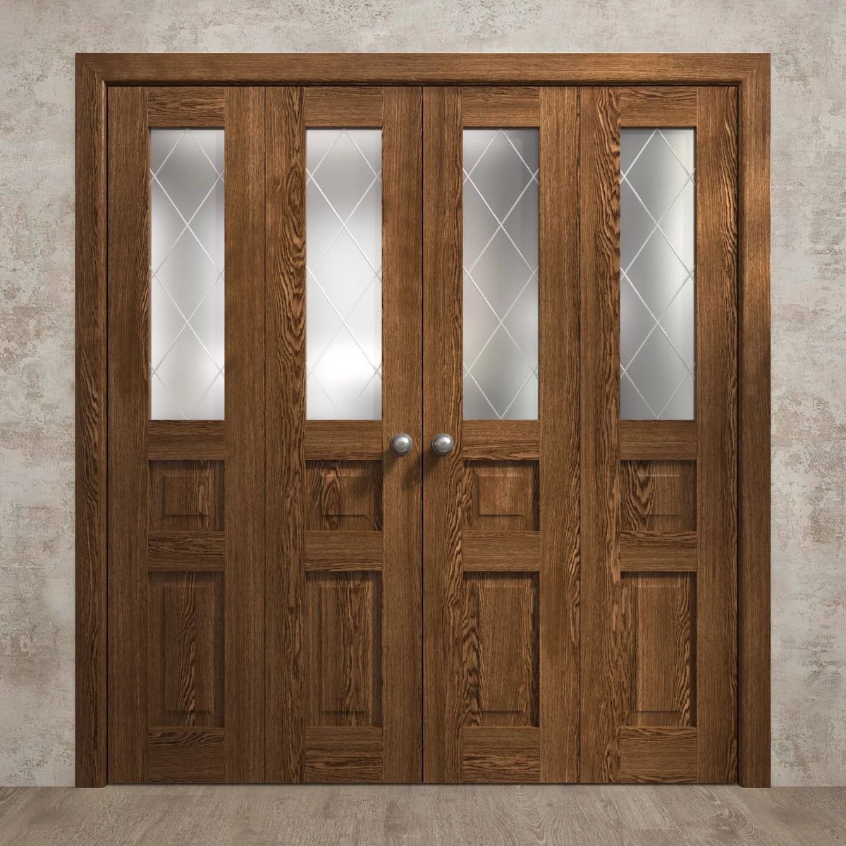 Sliding Double Bi-fold Closet Doors 72 x 80 inches Wood Solid Hardware Set P844952