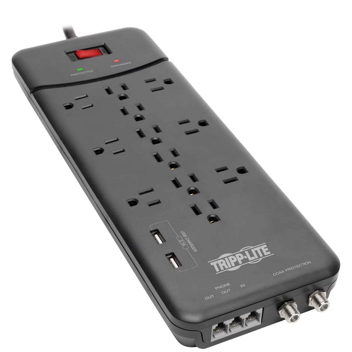 Surge Protector Power Strip 12 Outlets 2 USB Charging Ports U242578