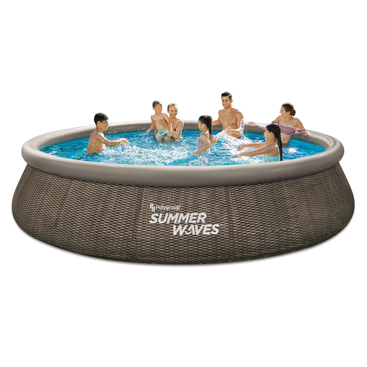 15 ft Dark Double Rattan Round Pool Z378