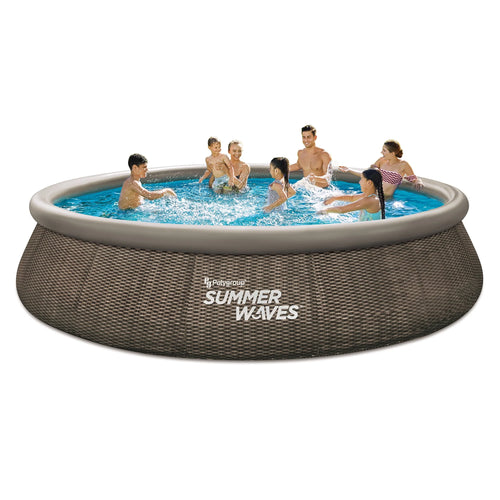 15 ft Dark Double Rattan Round Pool Z378