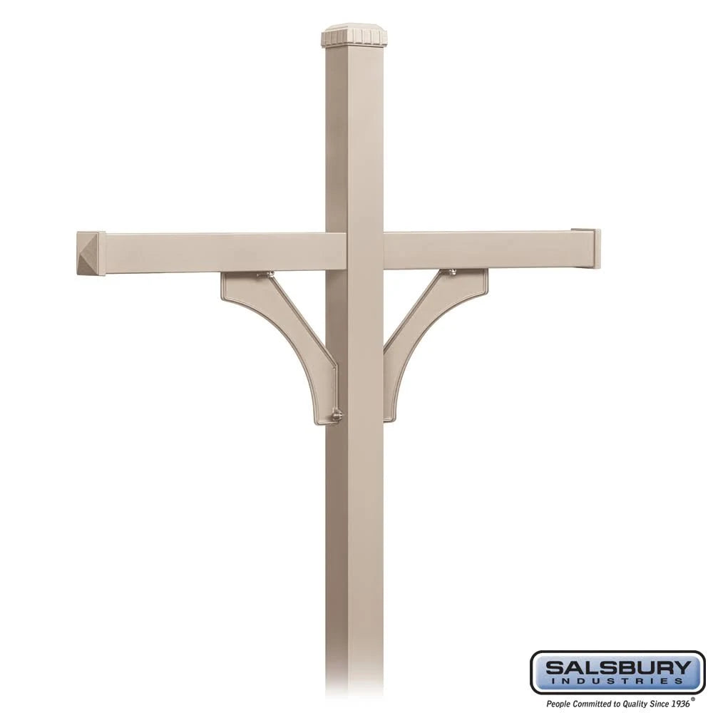 Beige 2 Sided Mailbox Post for 4 Mailboxes T42109