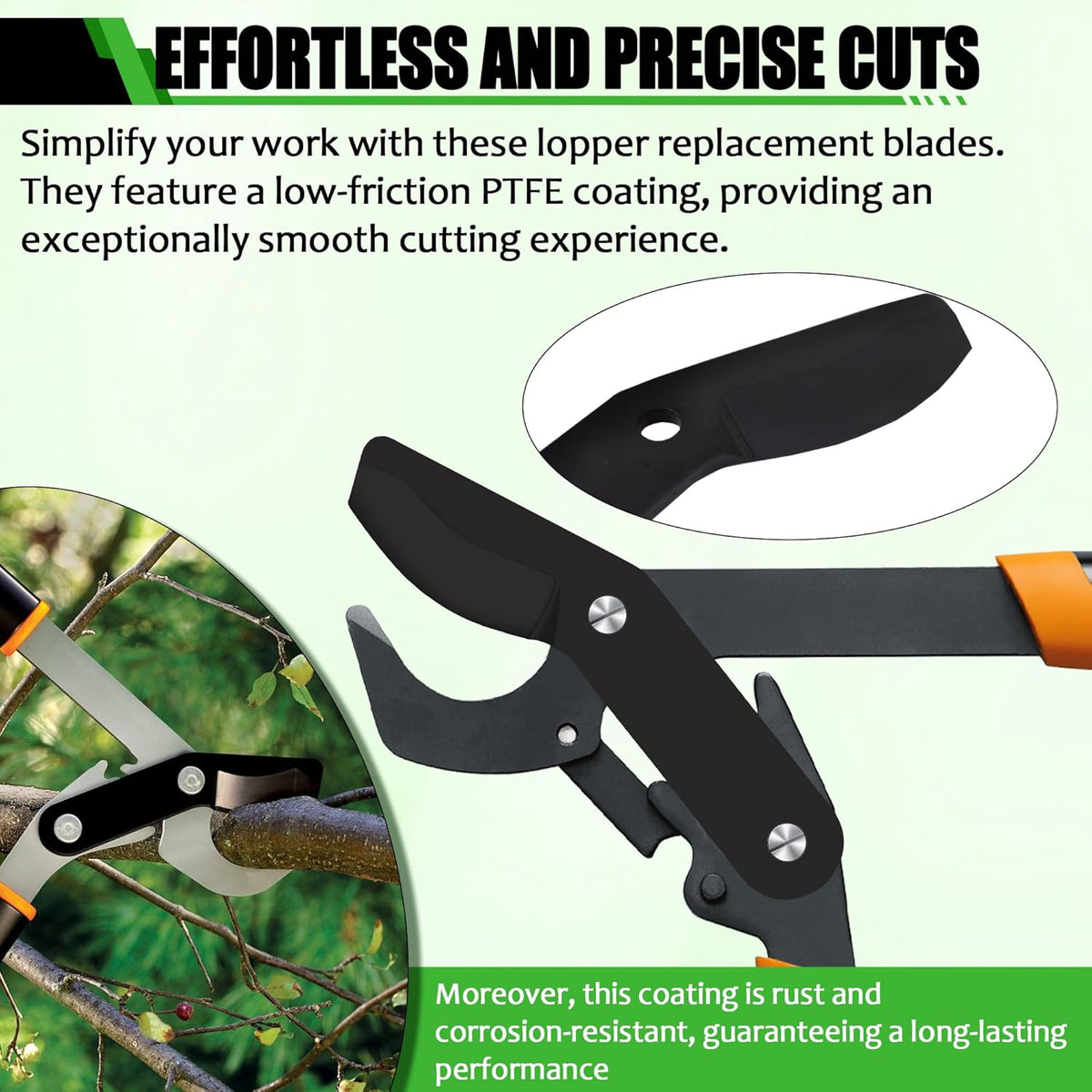 (2-Pack) Steel Replacement Blade for Loppers - Black Y4745
