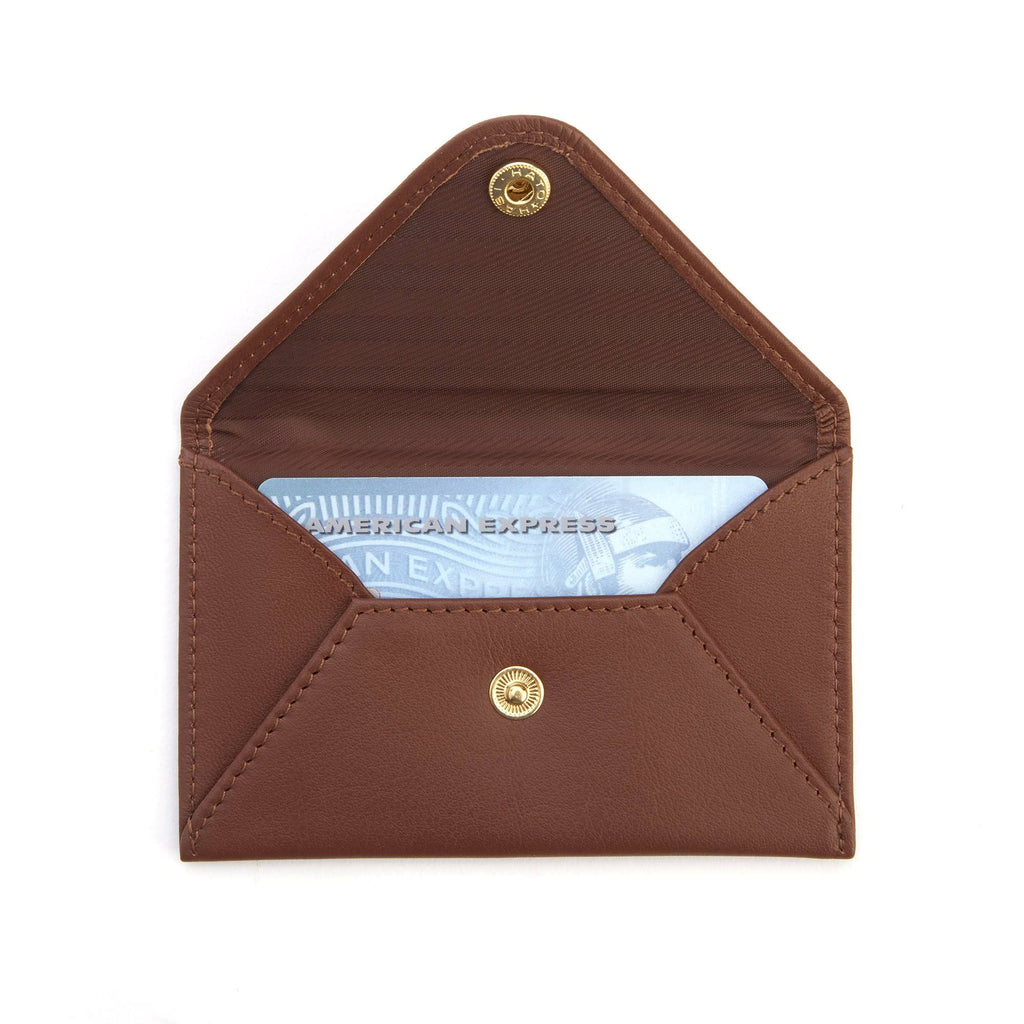 Leather Envelope Card Case Bright Pink L618