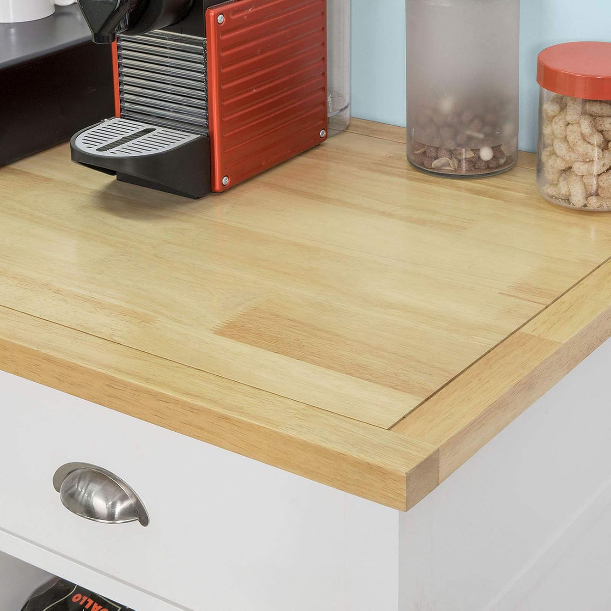 Kitchen Cart with Rubber Wood Top and Drawer S729013