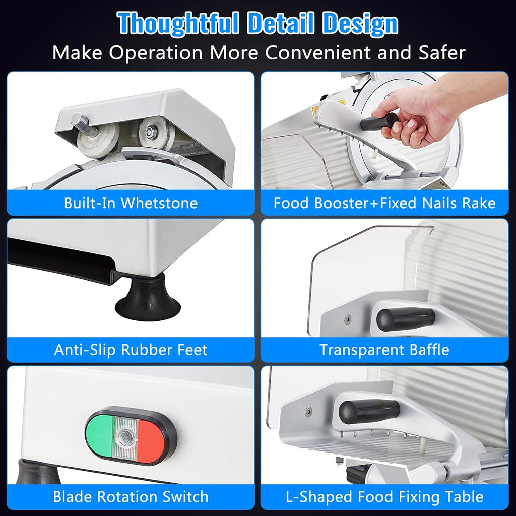 240W Electric Food Slicer with 10" Stainless Steel Blade P910790