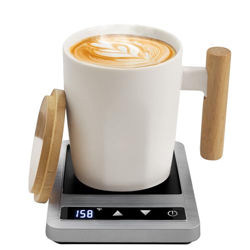 Coffee Mug Warmer & Mug Set, 14oz Heated Cup with Temperature Control and Auto Shut Off Q194