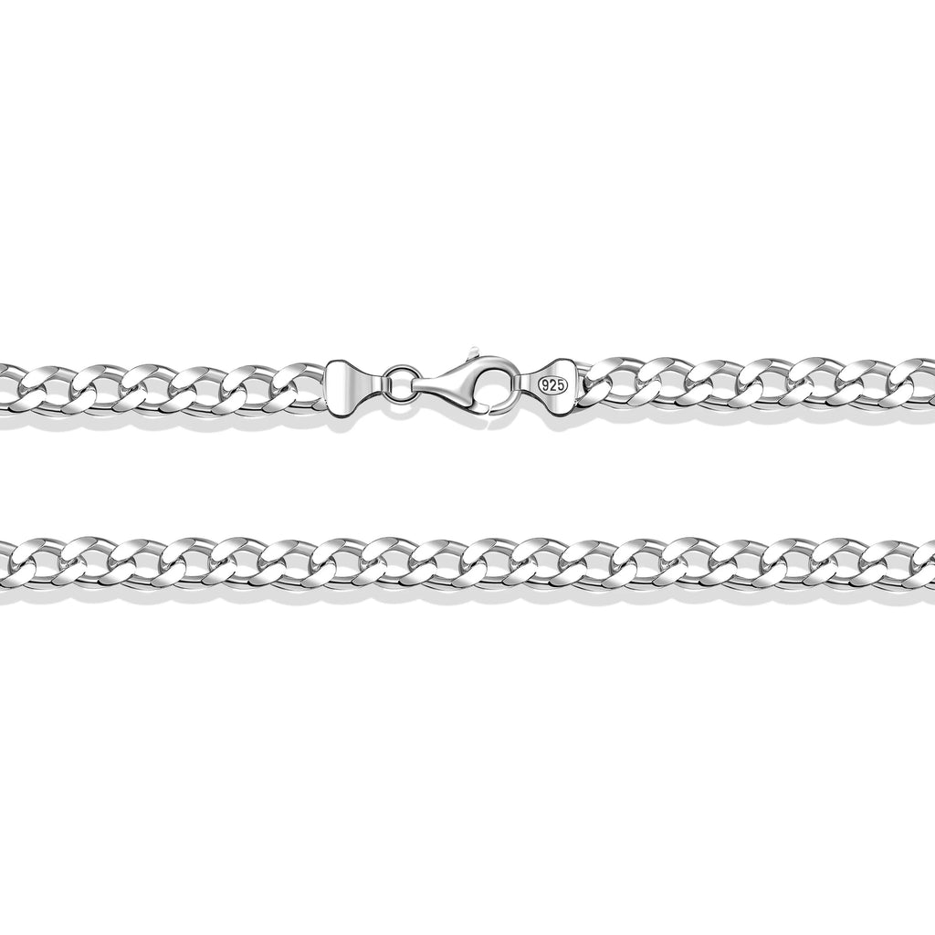 Sterling Silver Handmade 6mm Cuban Chain Necklace H290398