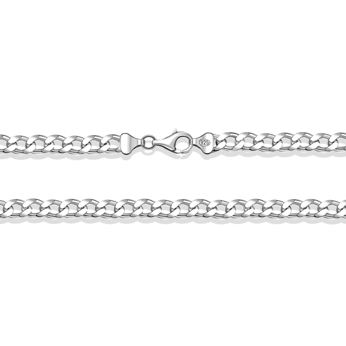 Sterling Silver Handmade 6mm Cuban Chain Necklace H290398