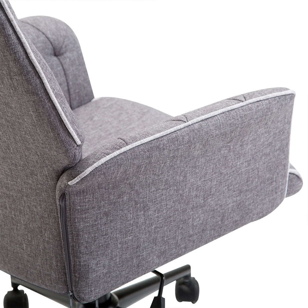 Linen Tufted Height Adjustable Swivel Office Chair X72306