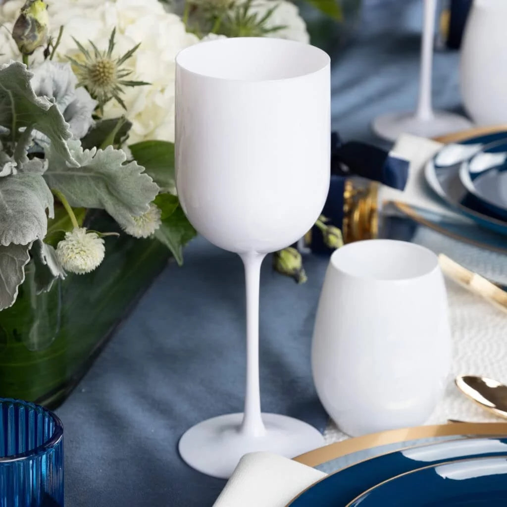 White Plastic Wine Glasses 12 oz M89523