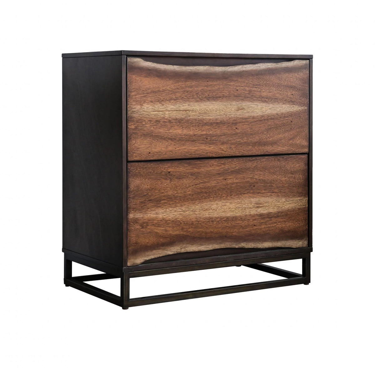 Dark Walnut & Dark Oak Solid Wood Queen Bedroom Set 3pcs H2695