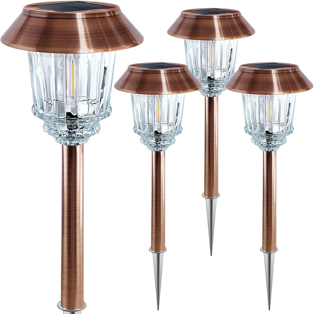 4 Pack IP65 Waterproof Dimmable Solar Pathway Lights O575