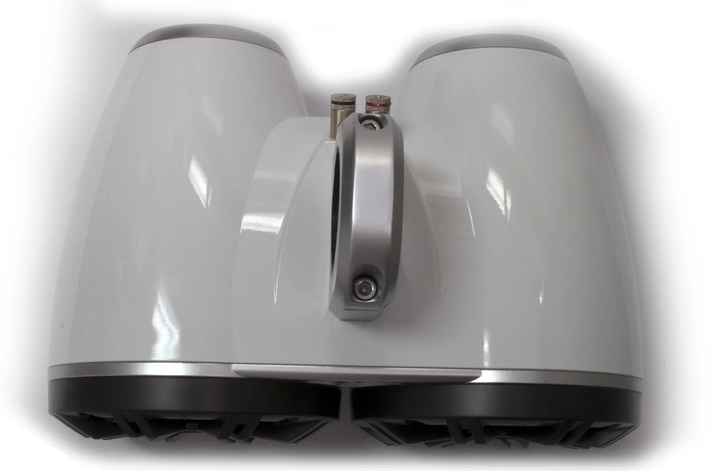 White Dual Wake Tower System with Charcoal 6.5" Marine RGB LED Speakers G1622