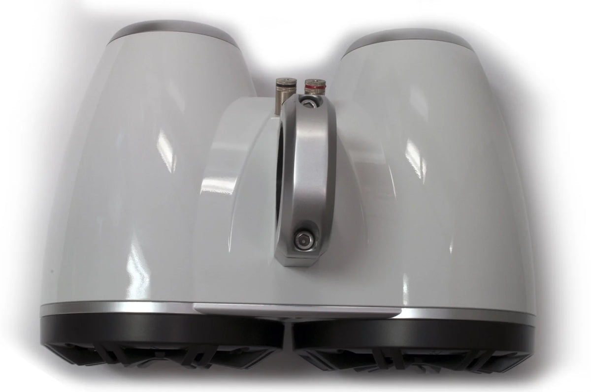 White Dual Wake Tower System with Charcoal 6.5" Marine RGB LED Speakers G1622