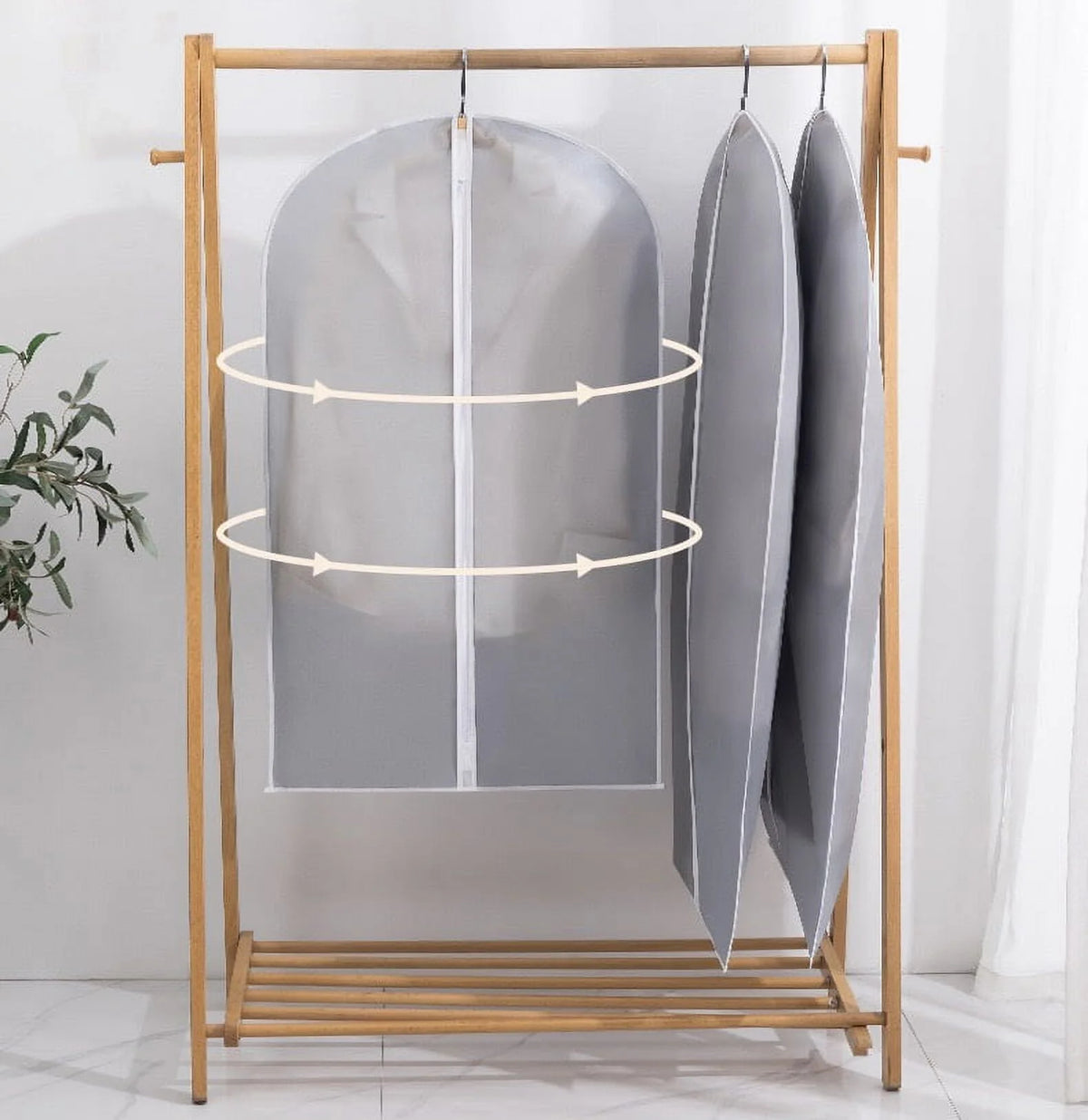 Garment Bags 5 Pack 40 X 24 Hanging Clothes Covers with Zipper I107