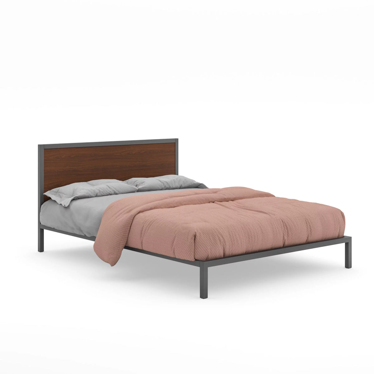 Queen Platform Bed Frame in Walnut Brown E763314