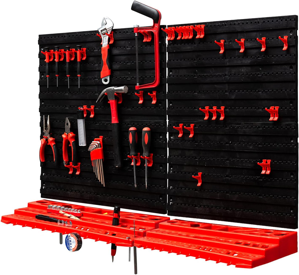 54-Piece Wall Mounted Pegboard Tool Organizer, Pack of 2 H150221