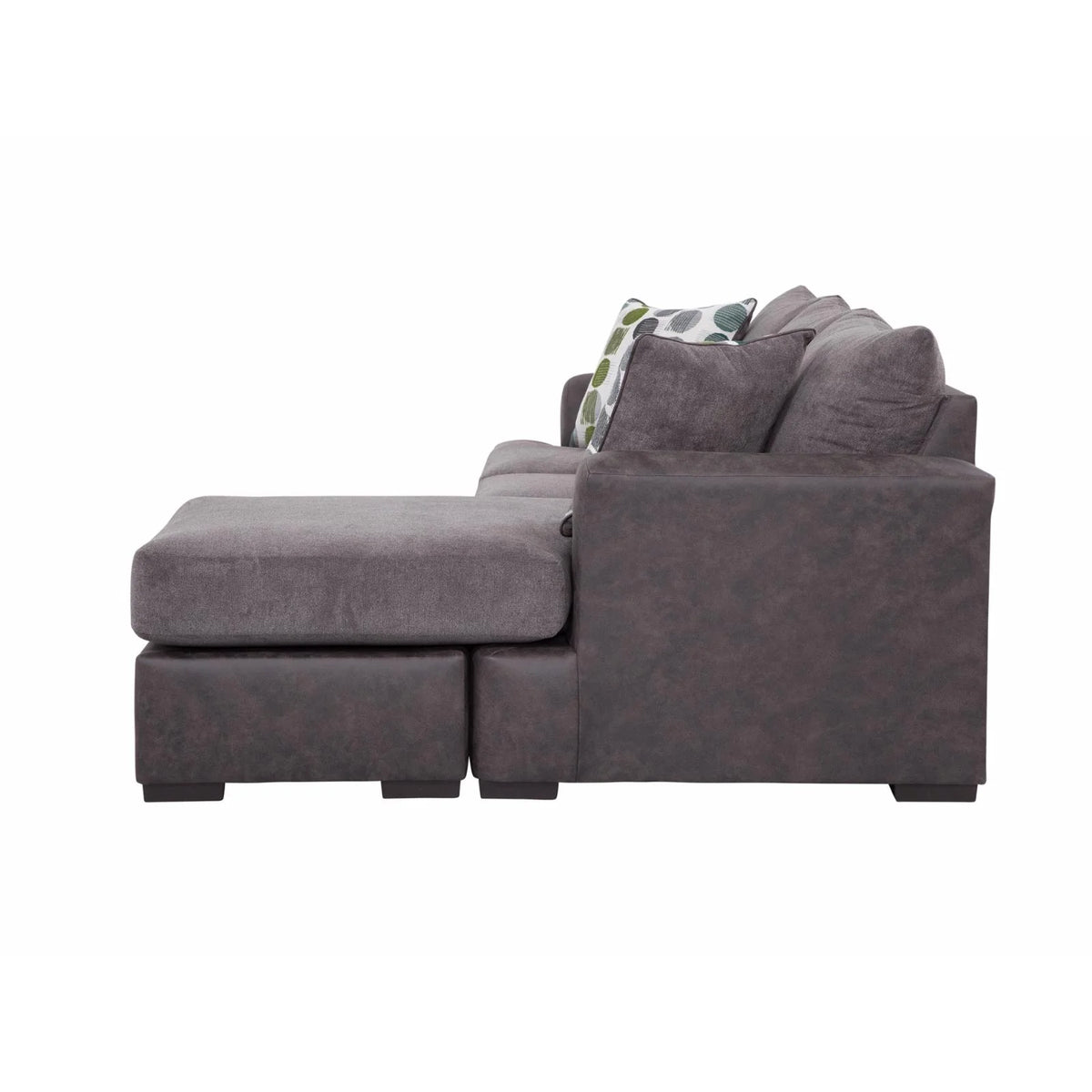 Dark Gray Modern Sofa with Chaise L900